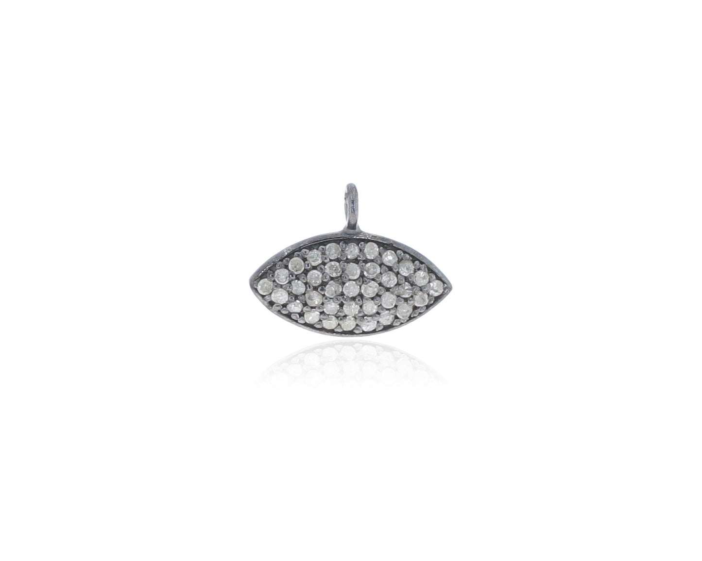 Diamond Oval Shape Pendant, Pave Diamond Pendant, Pave Oval Shape Necklace