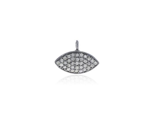 Diamond Oval Shape Pendant, Pave Diamond Pendant, Pave Oval Shape Necklace