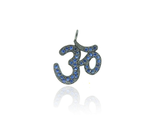 Om Blue Sapphire Charms