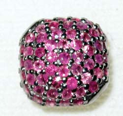Square Shape Ruby Pave Beads