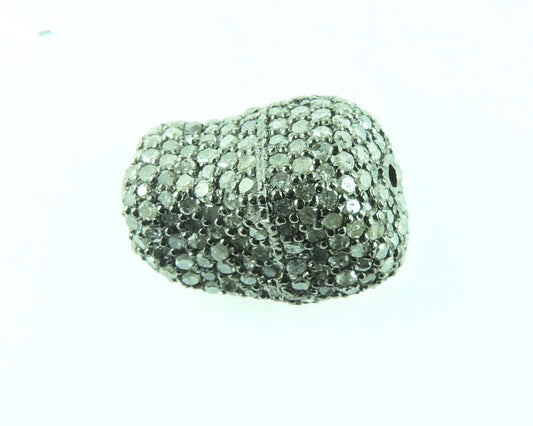 Nugget Shape Silver Diamond Beads