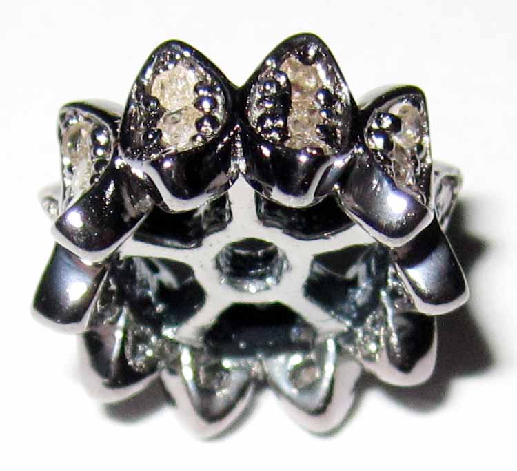 Spacer Silver Pave Diamond Beads, Donut Pave Diamond Beads