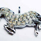 Horse Shape Diamond Charm .925 Oxidized Sterling Silver Diamond Charms, Genuine handmade pave diamond Charm Size 12x22 MM