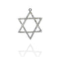 Diamond  Star of David Pendant, Pave Diamond Pendant,Pave Star of David Necklace, Approx 28 x 21mm. Sterling Silver