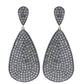 Flat Drop Shape Pave Diamond Earrings