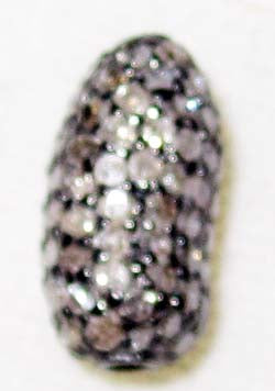 Nugget Shape silver pave diamond beads