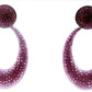 Oval Shape Silver Oxidized Earring with Diamonds