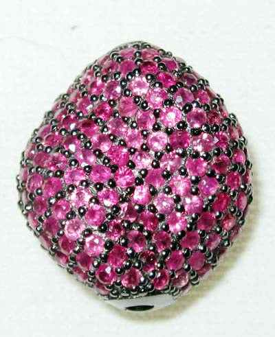 Ruby Natural   Pave Beads