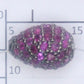 Drop Shape Silver Pave Diamond Beads