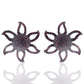Flower pave Diamond and Silver Earrings