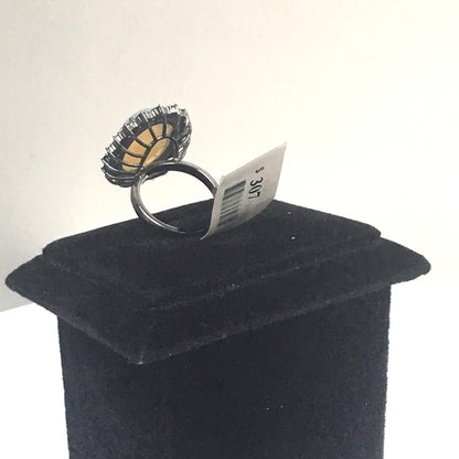 Opal and Blue Sapphire Ring With Diamond