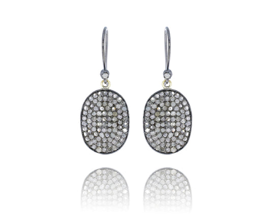 Oval Shape Pave Earring