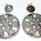 Diamond and Silver Black Rhodium Finish Earrings