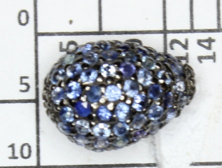 Drop Shape Silver Pave Diamond Beads