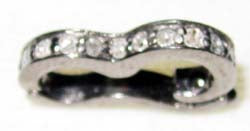 Silver and Diamond Pave  Connector Charms