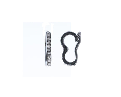 Silver and Diamond Pave  Connector Charms