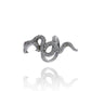 Snake Diamond and Silver Ruby Stone Black Rhodium Finish Rings