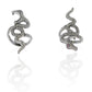 Snake Diamond and Silver Ruby Stone Black Rhodium Finish Rings