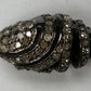 Oval Diamond Bead .925 Oxidized Sterling Silver Diamond Beads, Genuine handmade pave diamond Beads Size Approx 0.72"(10 x 18 MM)