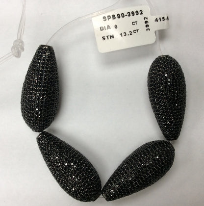 Roundel Black Spinel Bead