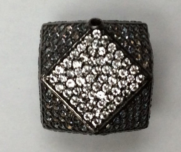 Cube White Topaz Bead