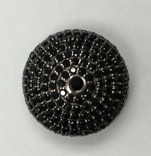 Roundel Black Spinel Bead