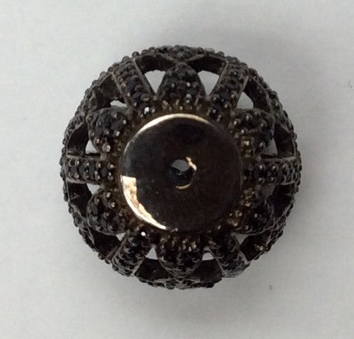 Oval Black Spinel Bead