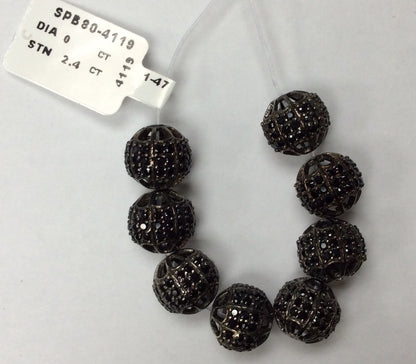 Round Black Spinel Bead