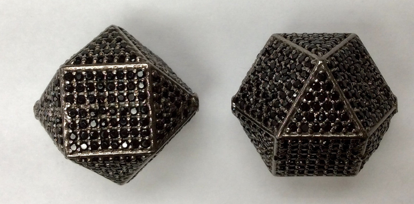 Cube Black Spinel Bead