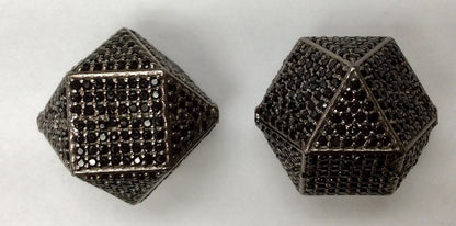 Cube Black Spinel Bead
