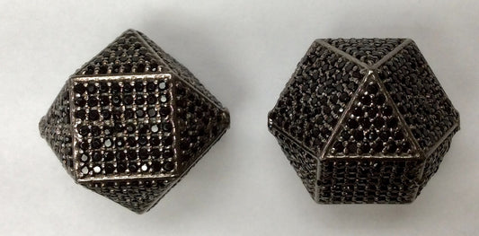 Cube Black Spinel Bead