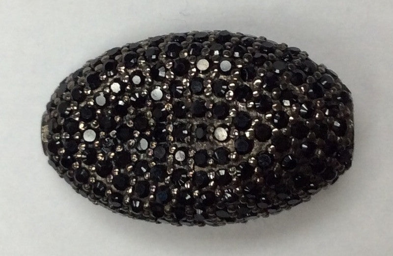 Oval Shaped Black Spinel Bead