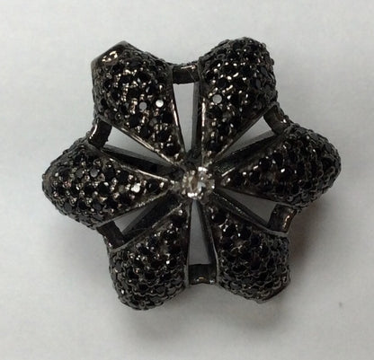 Flower Shaped Black Spinel Bead
