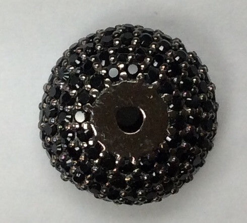 Roundel Shaped Black Spinel Bead