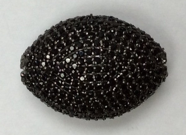 Oval Black Spinel Bead