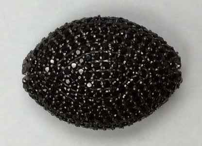 Oval Black Spinel Bead