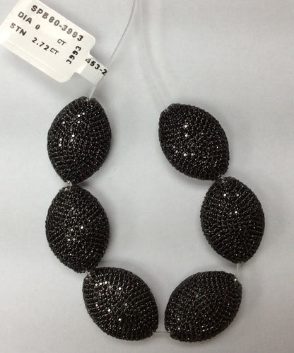 Oval Black Spinel Bead