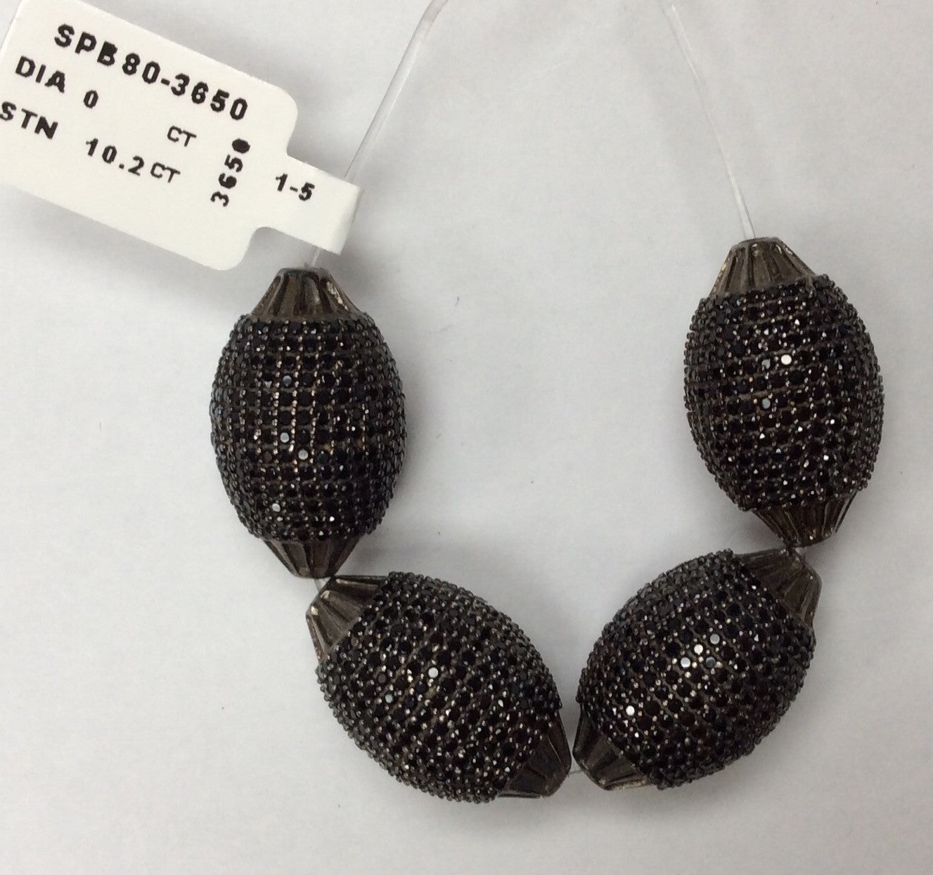 Oval Shaped Black Spinel Bead
