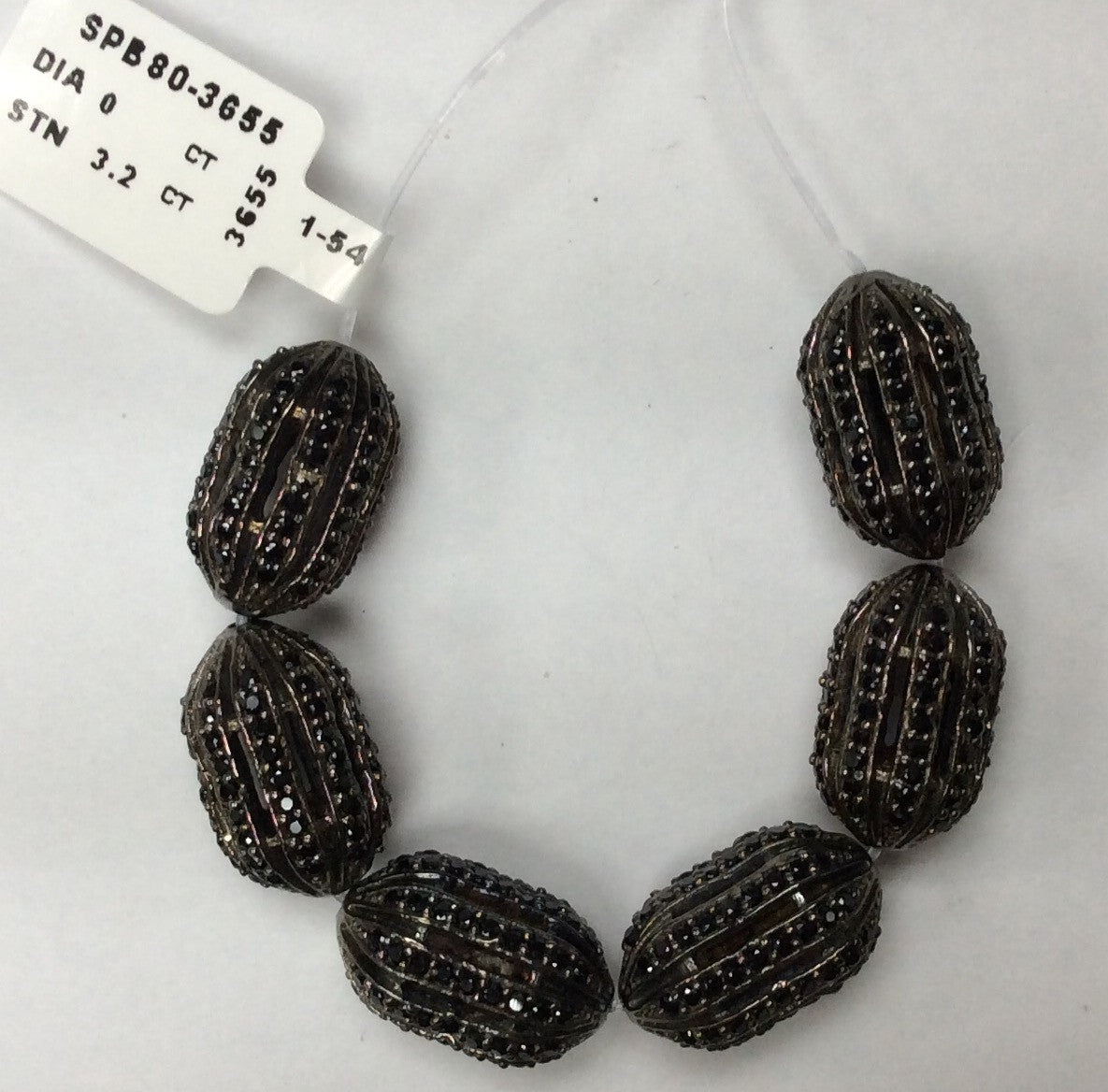Oval Shaped Black Spinel Bead