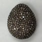 Roundel Diamond Bead .925 Oxidized Sterling Silver Diamond Beads, Genuine handmade pave diamond Beads Size Approx 0.84"(10 x 17 x 21 MM)