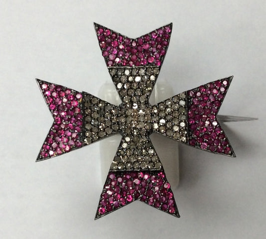 Ring Diamond with Ruby