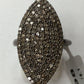 Pave Diamond Ring .925 Oxidized Sterling Silver Diamond Ring, Genuine handmade pave diamond Ring Size Approx 1.16"(14 x 29 MM)