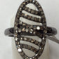Pave Diamond Ring .925 Oxidized Sterling Silver Diamond Ring, Genuine handmade pave diamond Ring Size Approx 0.84"(11 x 21 MM)