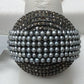 Pave Diamond Ring .925 Oxidized Sterling Silver Diamond Ring, Genuine handmade pave diamond Ring Size Approx 1.00"(14 x 23 x 25 MM)