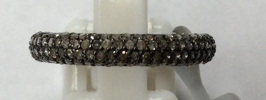 Pave Diamond Ring .925 Oxidized Sterling Silver Diamond Ring, Genuine handmade pave diamond Ring Size Approx 0.92"(4 x 23 MM)