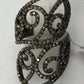 Pave Diamond Ring .925 Oxidized Sterling Silver Diamond Ring, Genuine handmade pave diamond Ring Size Approx 1.48"(21 x 37 MM)