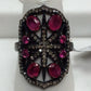 Pave Diamond Ring .925 Oxidized Sterling Silver Diamond Ring, Genuine handmade pave diamond Ring Size Approx 1.08"(18 x 27 MM)