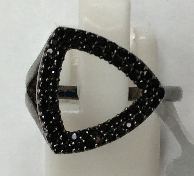 Triangle Black Spinel Ring