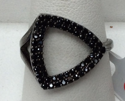 Triangle Black Spinel Ring