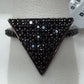 Triangle Black Spinel Ring
